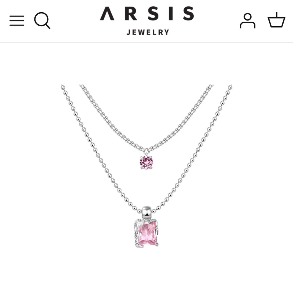 Arsis parallel silver chain necklace